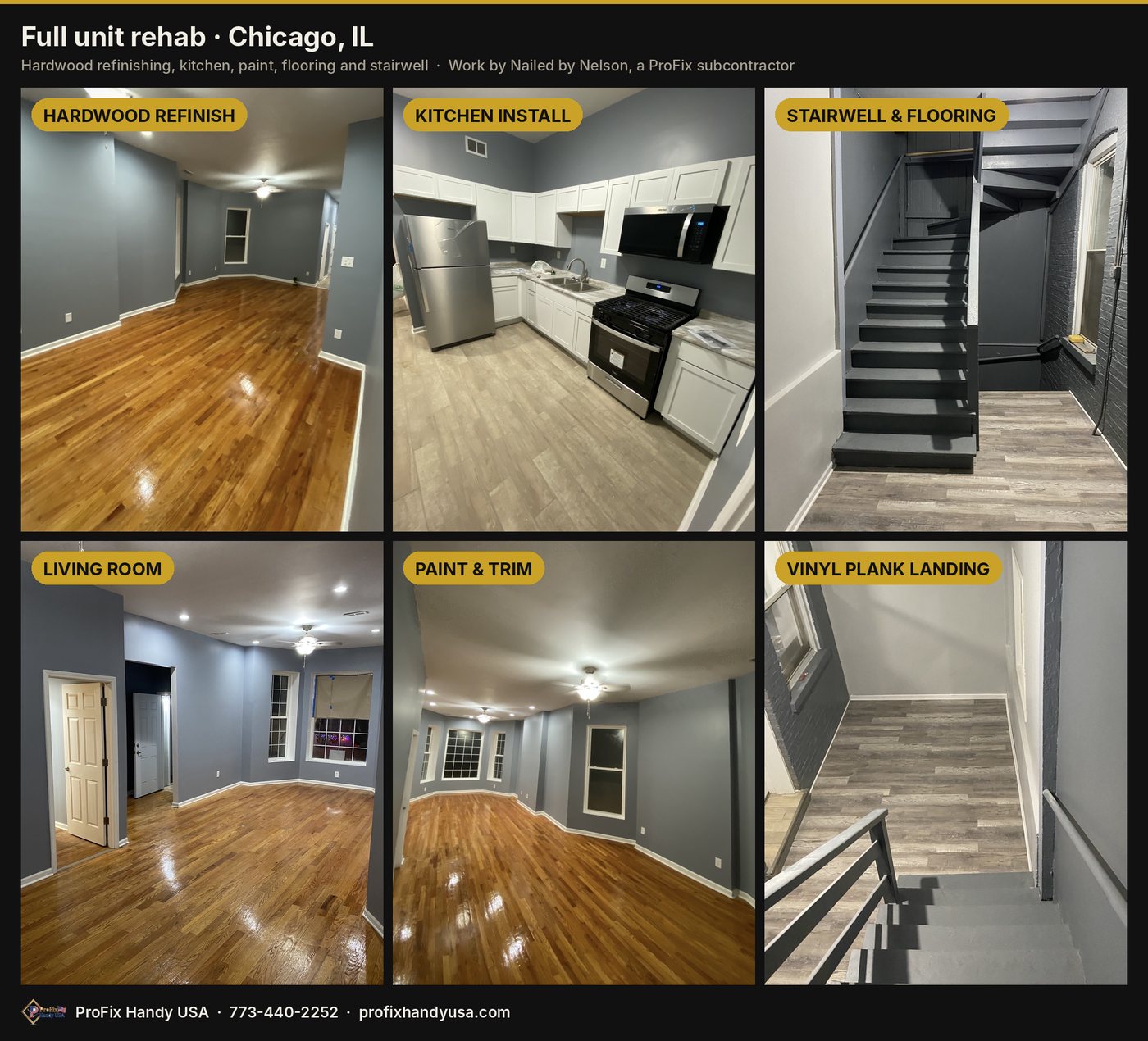 Full unit rehab in Chicago, IL by ProFix Handy USA