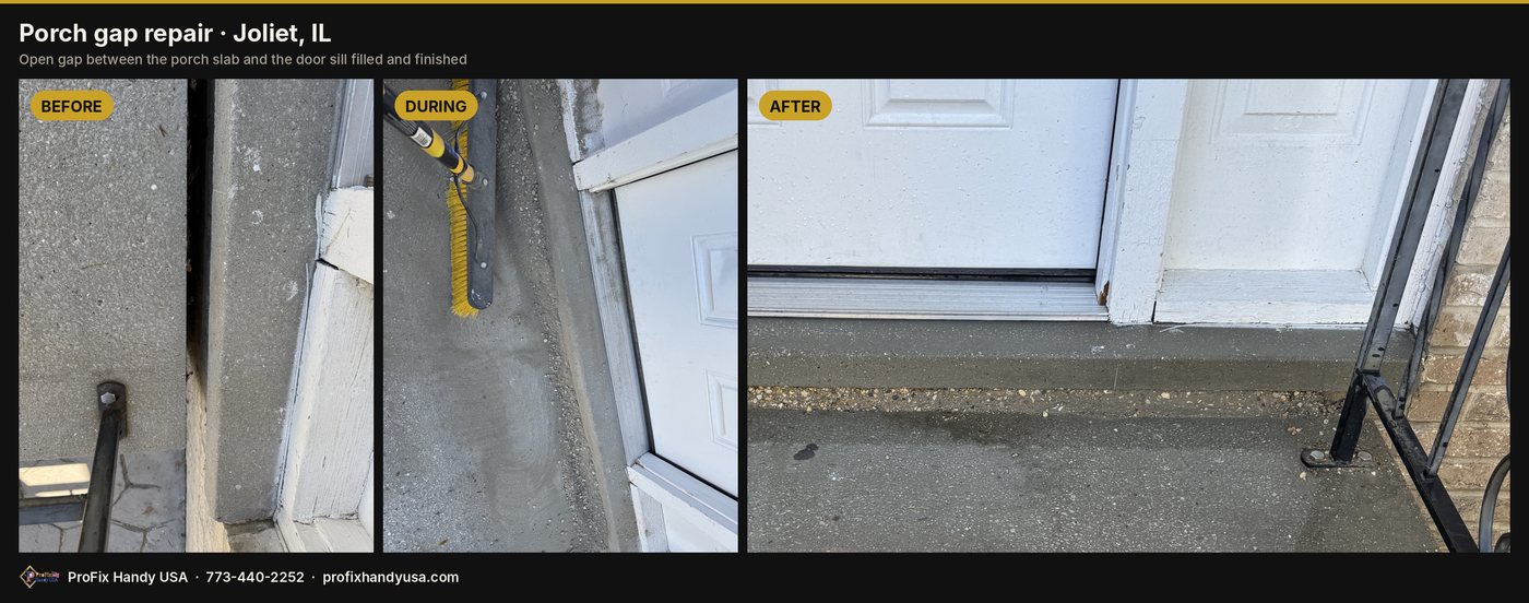 Porch gap repair in Joliet, IL by ProFix Handy USA